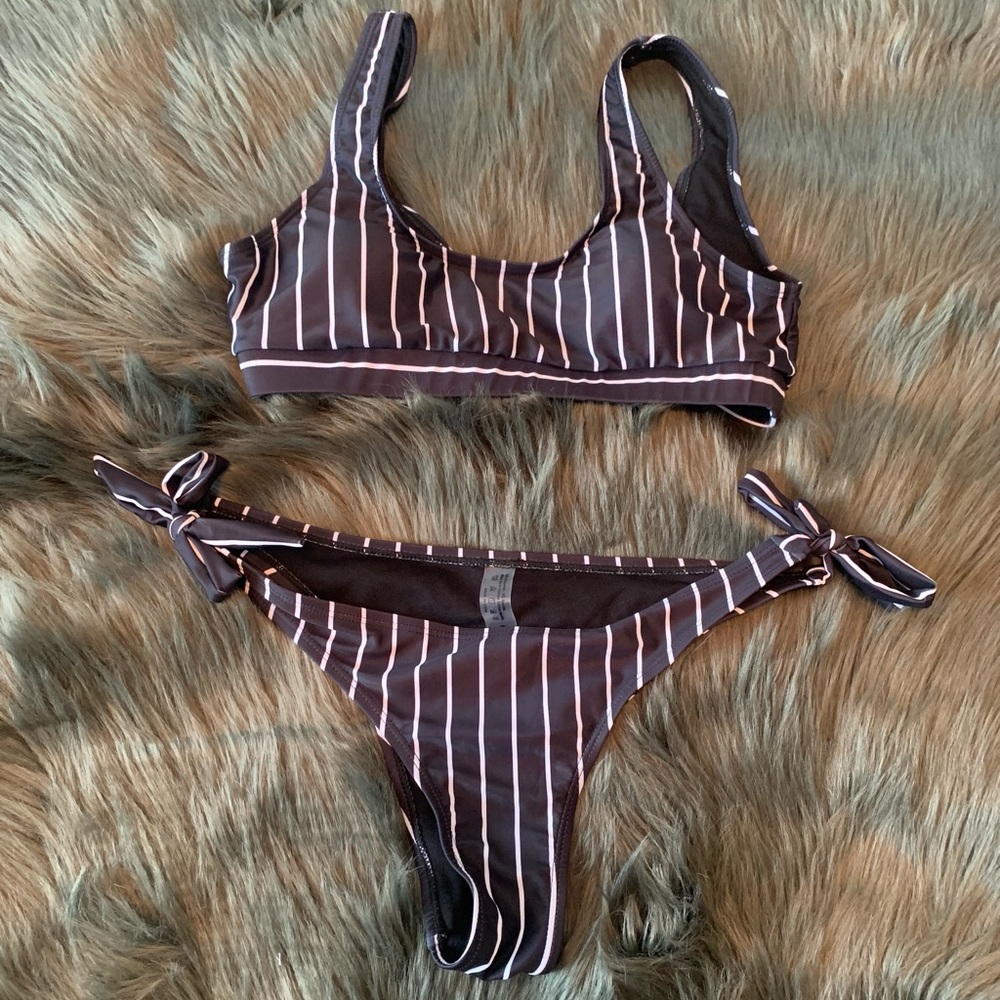 NWOT Shein Striped Swimsuit